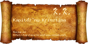 Kapitány Krisztina névjegykártya
