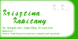 krisztina kapitany business card