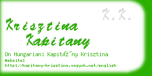 krisztina kapitany business card